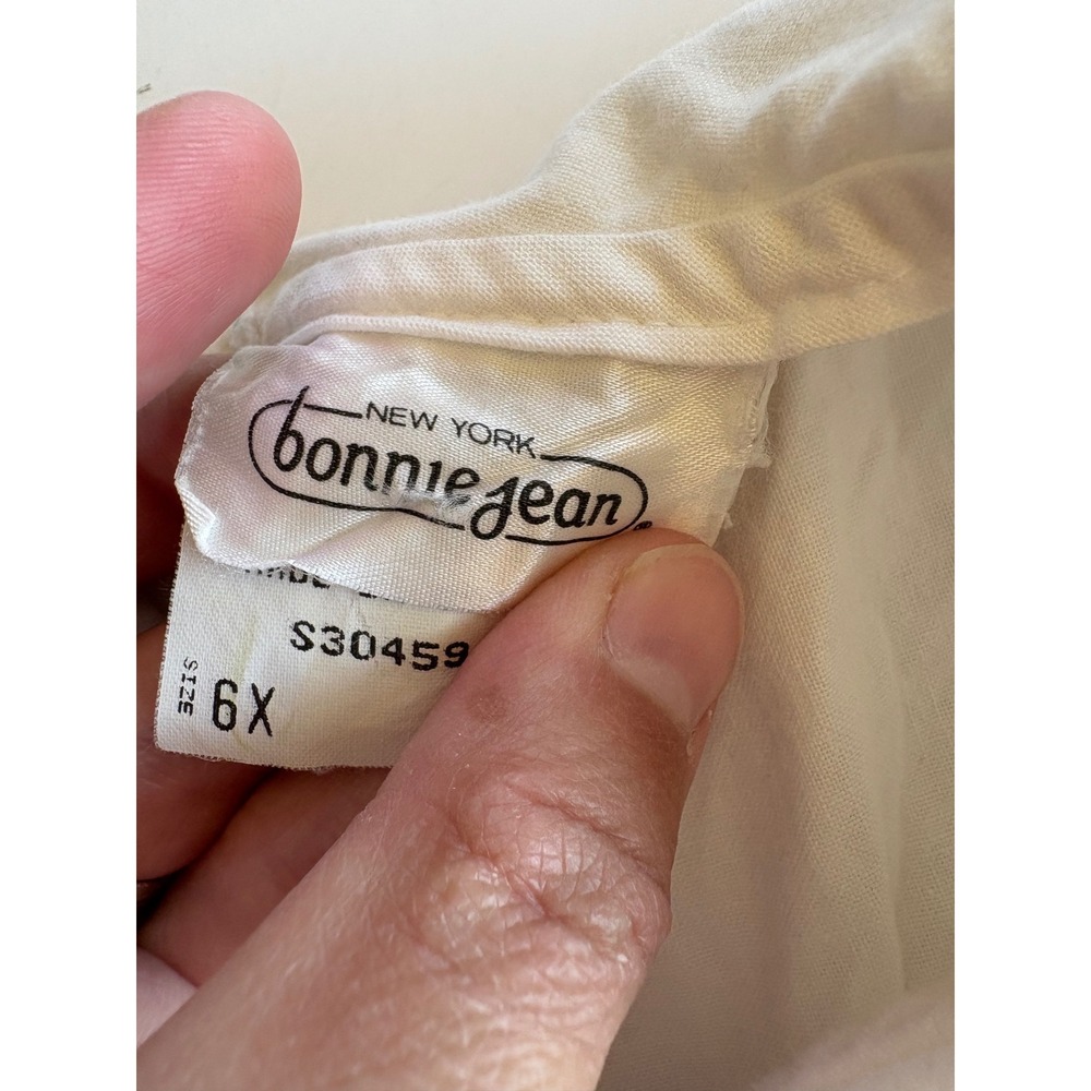 Vintage Bonnie Jean Girls‎ Sailor Dress White Cotton Nautical Anchor 6X USA - Picture 3 of 10